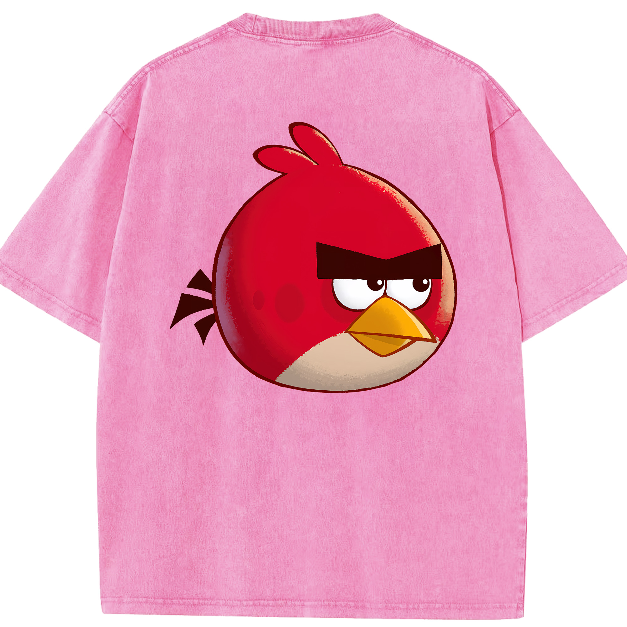 （画像用） Angry Birds アングリーバード 綿100% ヴィンテージ風 半袖Tシャツ（背面プリント）